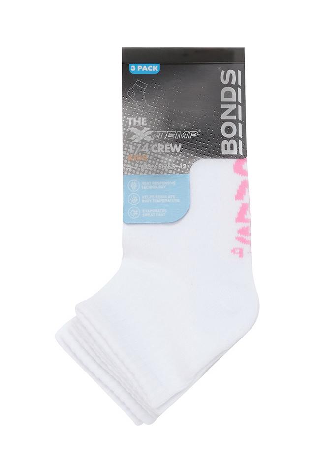 Kids X-Temp Quarter Crew Socks 3 Pack