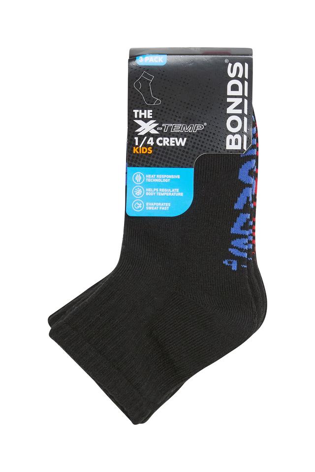 Kids X-Temp Quarter Crew Socks 3 Pack