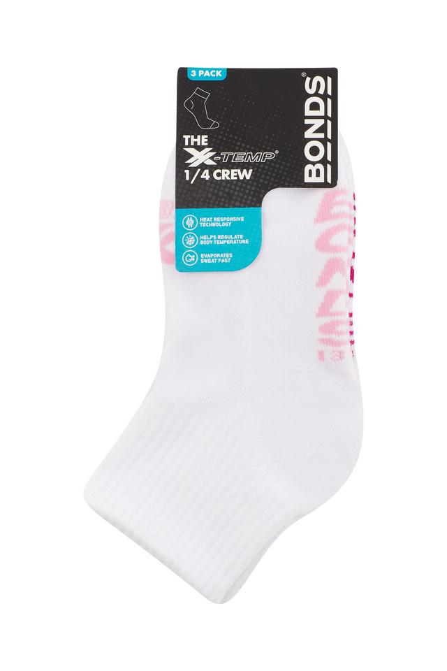 Kids X-Temp Quarter Crew Socks 3 Pack