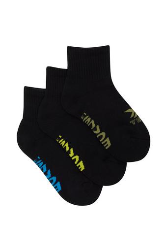 Kids X-Temp Quarter Crew Socks 3 Pack (Black Boys)
