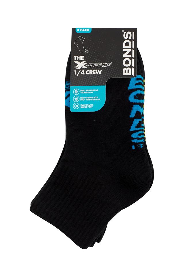 Kids X-Temp Quarter Crew Socks 3 Pack