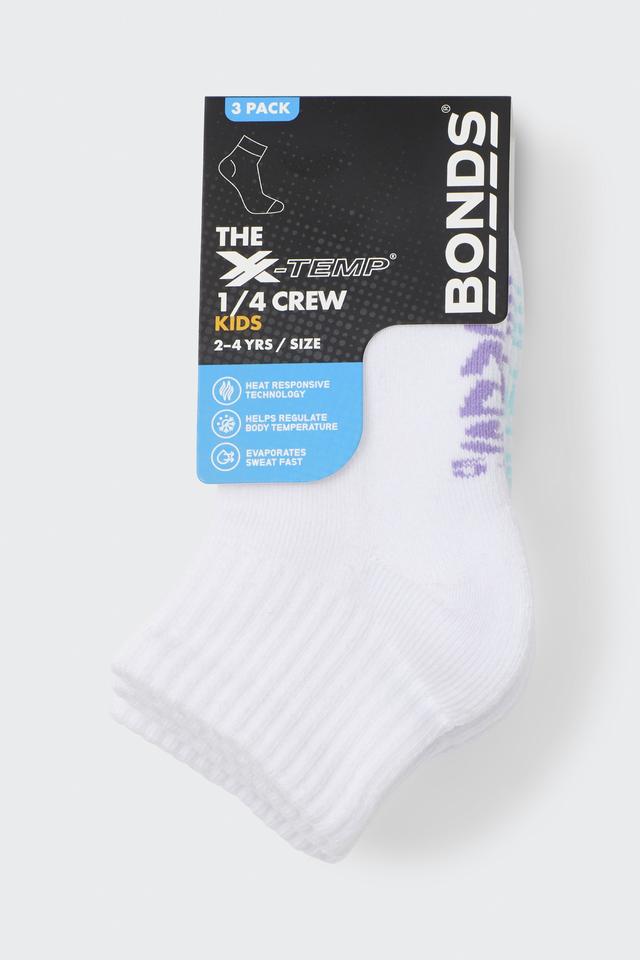 Kids X-Temp Quarter Crew Socks 3 Pack
