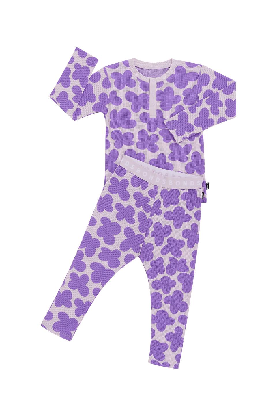 Kids Long Sleeve Waffle Sleep Set