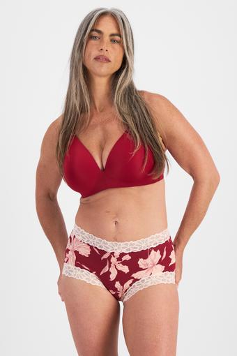 Lacetails Bamboo Full Brief (Secret Garden Burgundy)