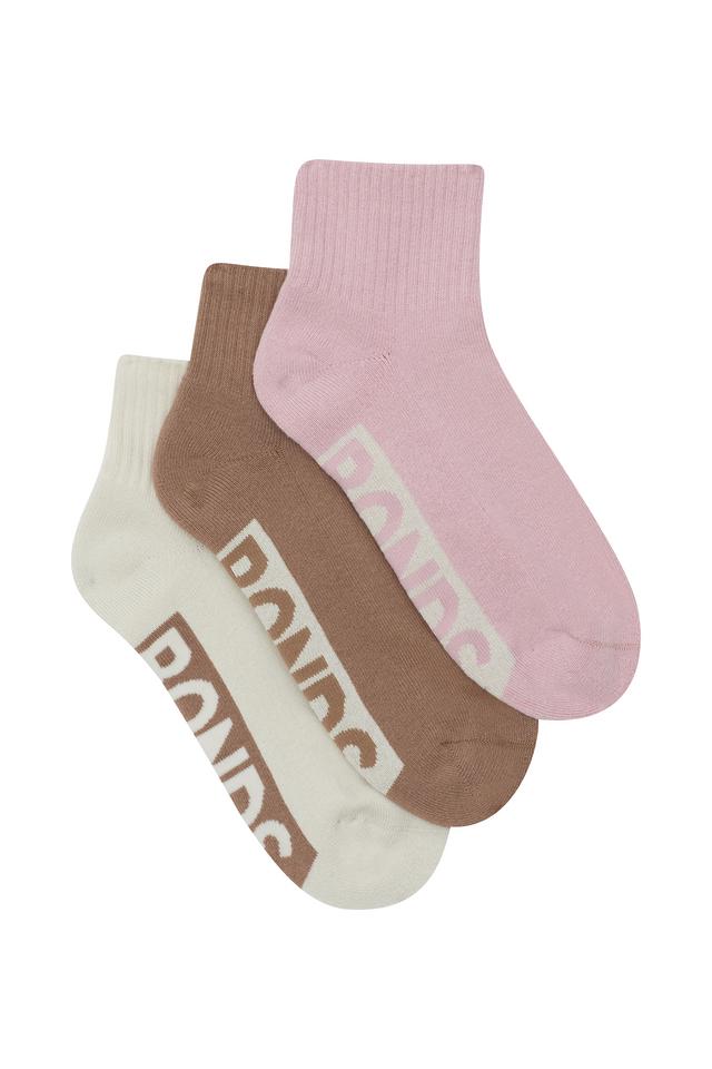 Womens Logo Cushioned Quarter Crew Socks 3 Pack