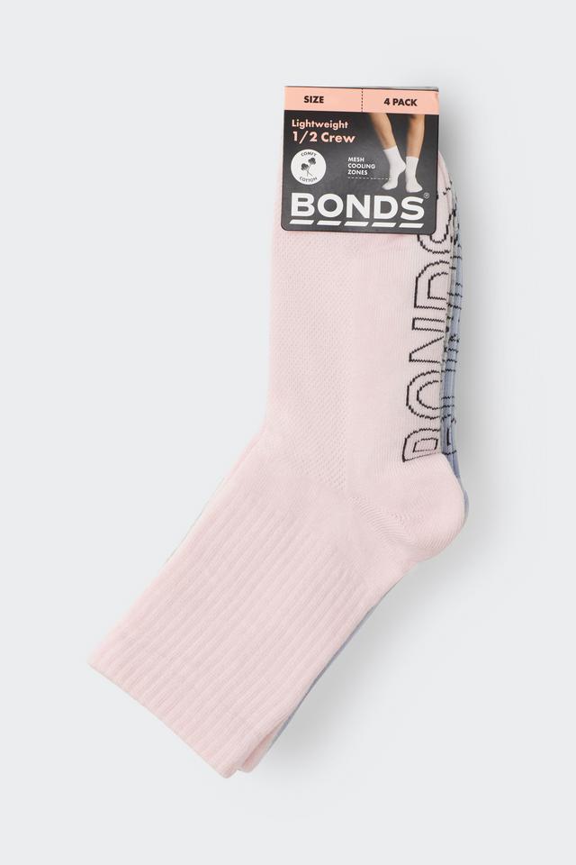 Womens Logo Light Half Crew Socks 4 Pack