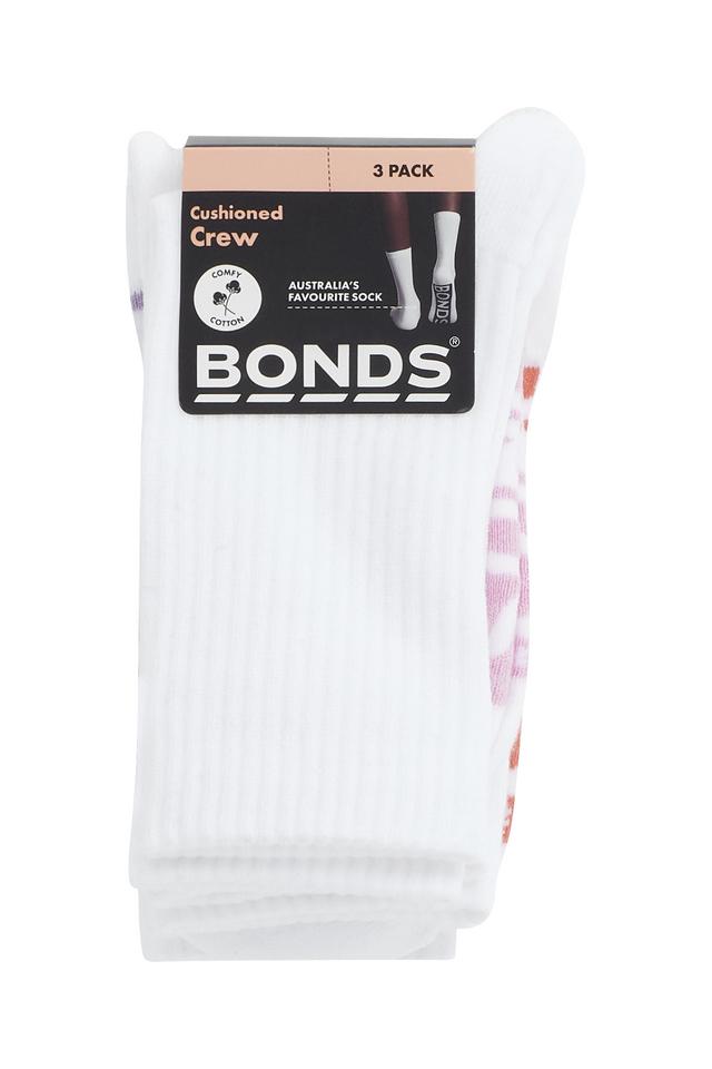 Womens Logo Cushioned Crew Socks 3 Pack