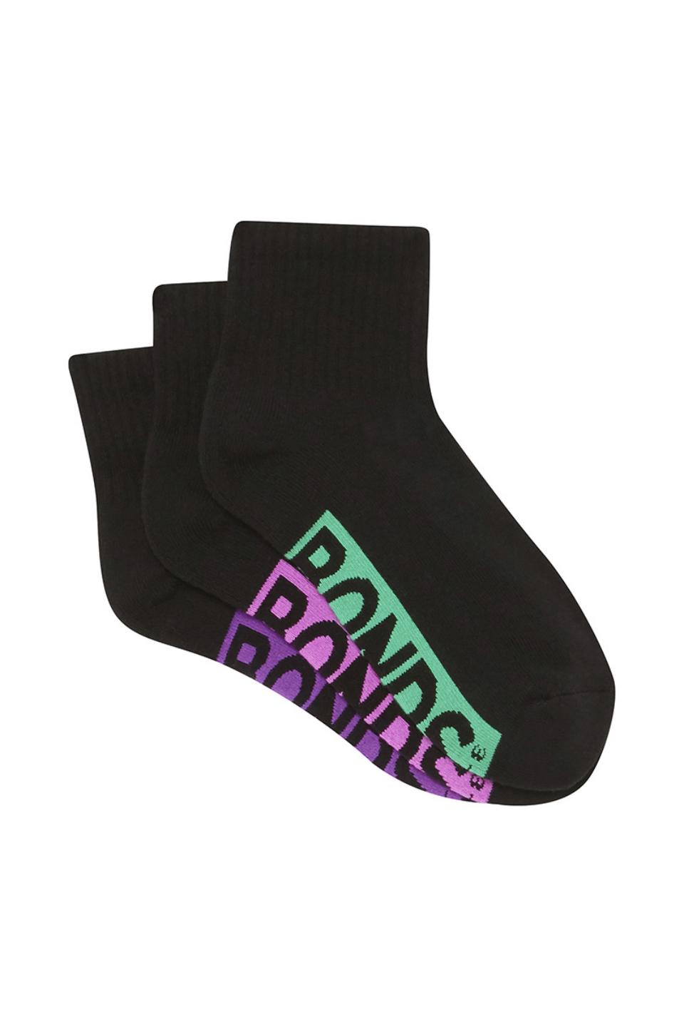 Womens Logo Cushioned Quarter Crew Socks 3 Pack