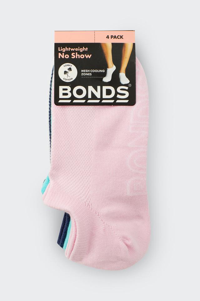 Womens Logo Light No Show Socks 4 Pack