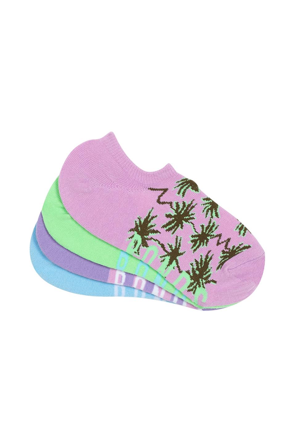 Womens Pattern No Show Socks 4 Pack