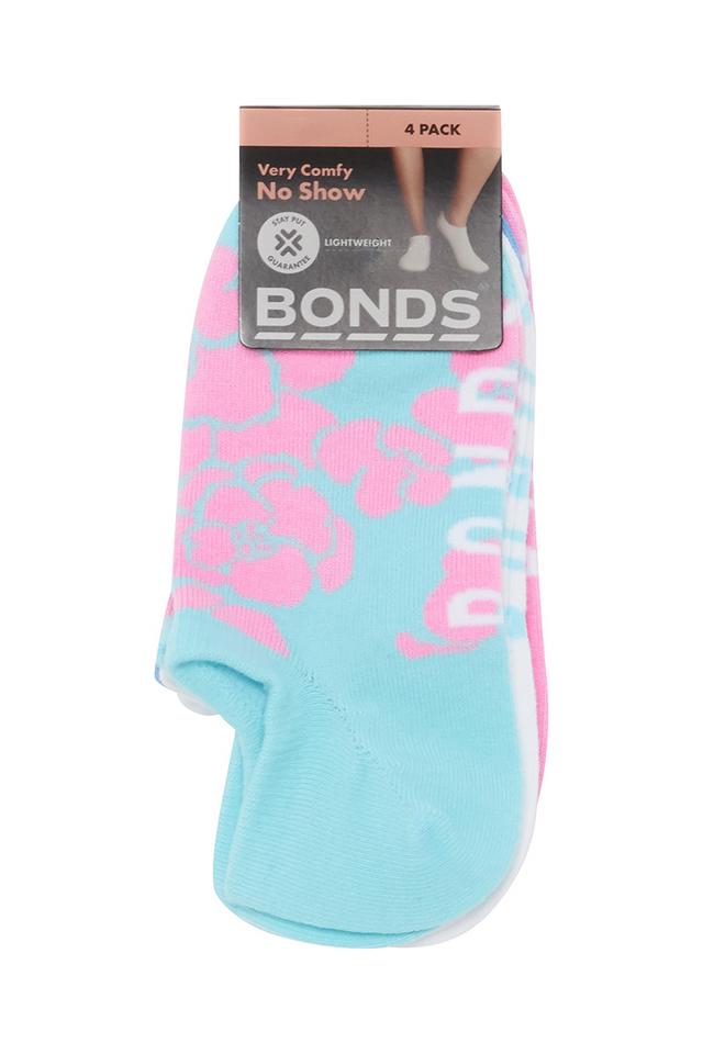 Womens Pattern No Show Socks 4 Pack