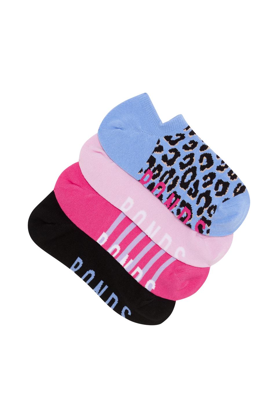 Womens Pattern No Show Socks 4 Pack