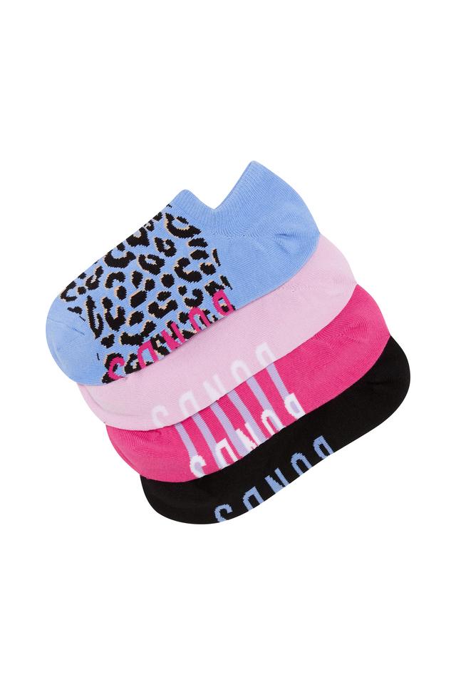 Womens Pattern No Show Socks 4 Pack