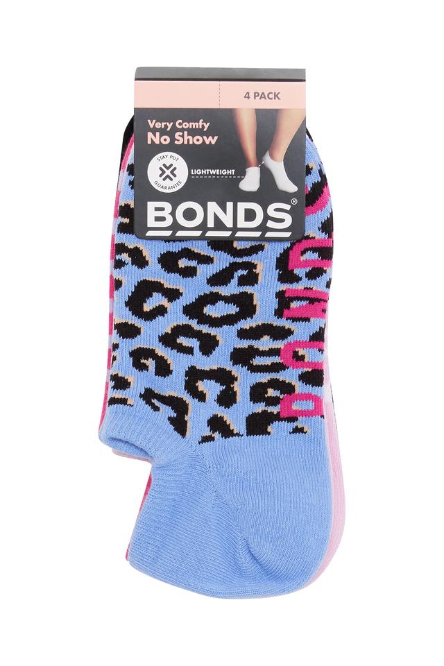 Womens Pattern No Show Socks 4 Pack