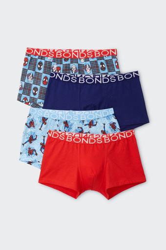 Marvel Bonds Boys 4 Pack Trunks (Spidey Sense Mini)