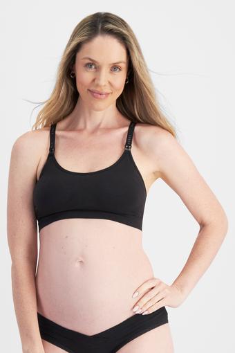 Maternity Seamless Wirefree Crop (Black)