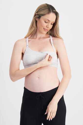 Maternity Seamless Wirefree Crop (Light Heather Marle)