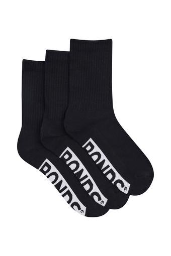 Mens Logo Cushioned Crew 3 Pack (Black)