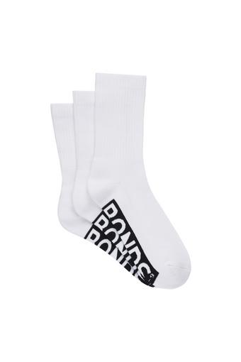 Mens Logo Cushioned Crew 3 Pack (White)
