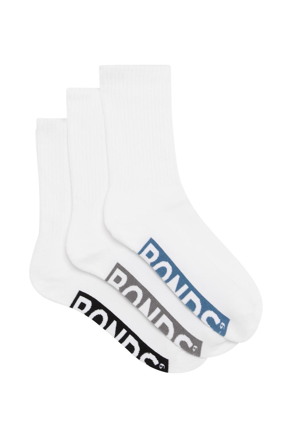 Mens Logo Cushioned Crew Socks 3 Pack