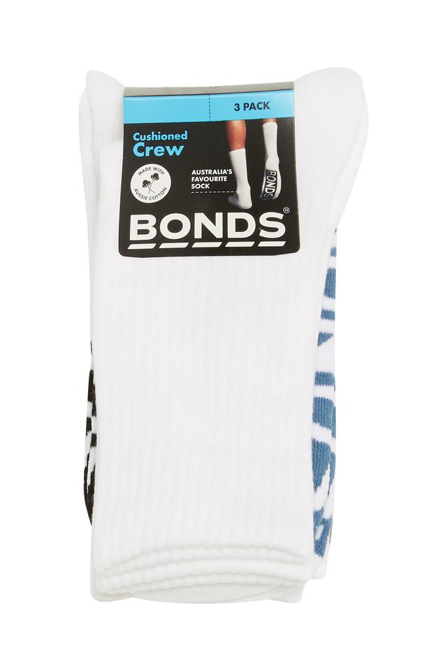 Mens Logo Cushioned Crew Socks 3 Pack