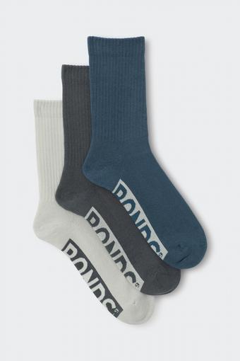 Mens Logo Cushioned Crew Socks 3 Pack (Mix Colour)