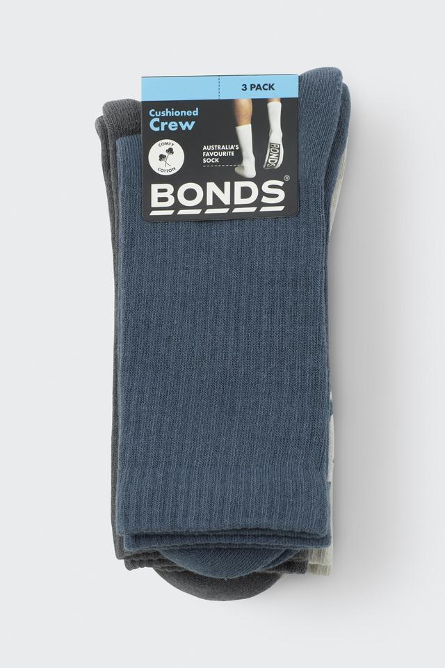 Mens Logo Cushioned Crew Socks 3 Pack
