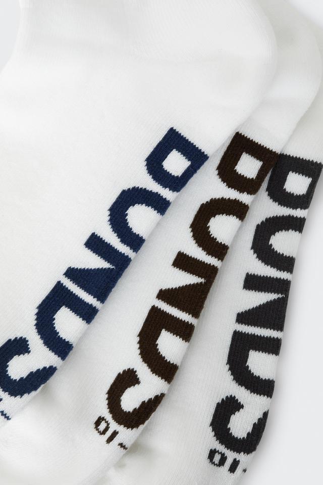 Mens Logo Cushioned Crew With Stripe 3 Pack