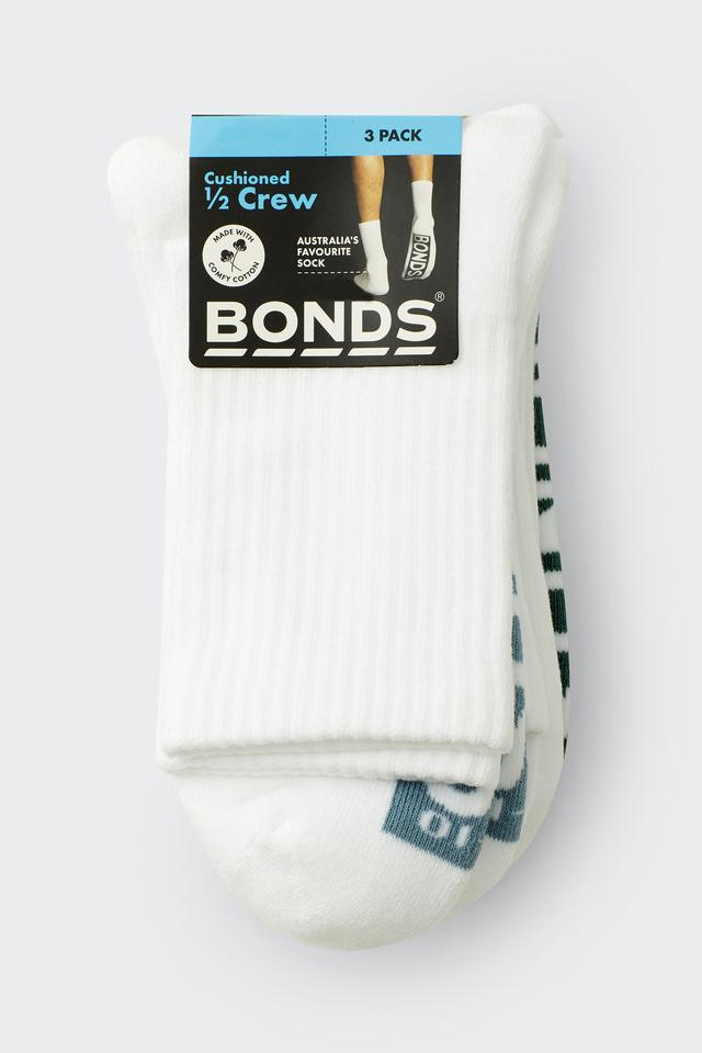 Mens Logo Cushioned Half Crew Socks 3 Pack