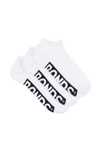 Mens Logo Cushioned Low Cut 3 Pack (White)