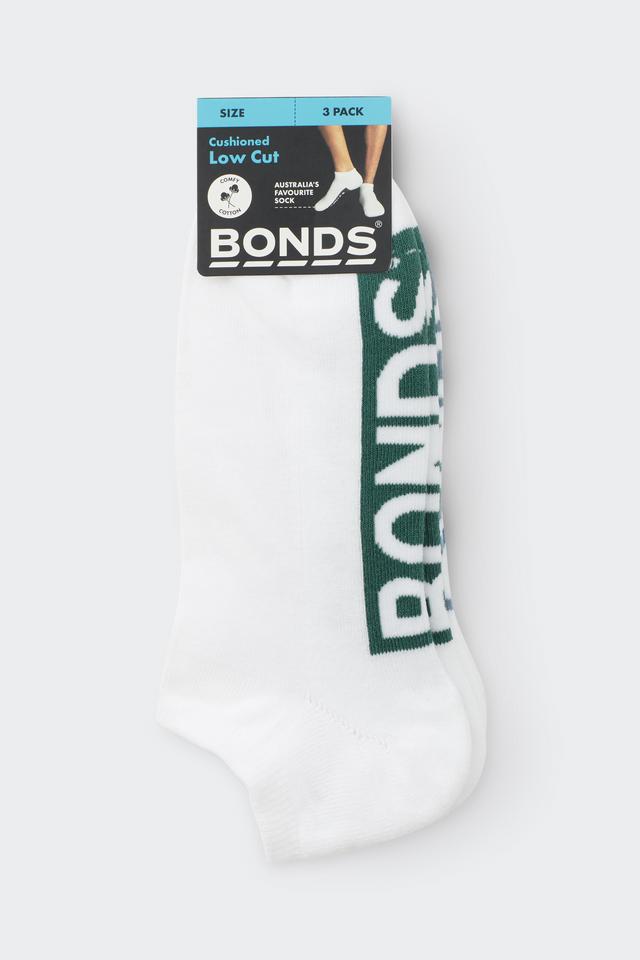 Mens Logo Cushioned Low Cut Socks 3 Pack