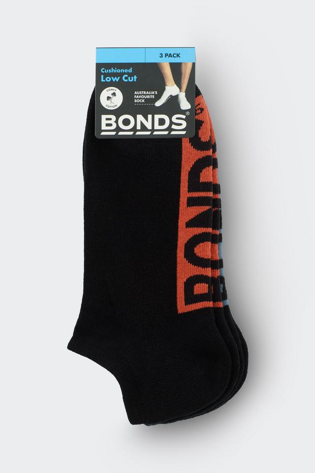 Mens Logo Cushioned Low Cut Socks 3 Pack