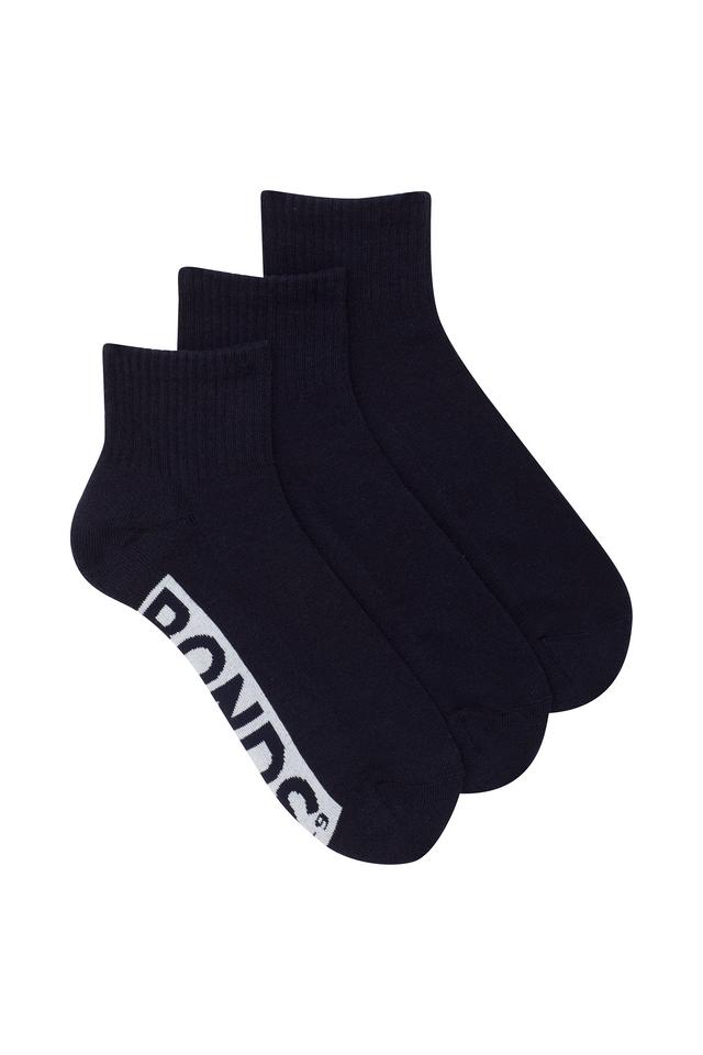 Mens Logo Cushioned Quarter Crew Socks 3 Pack