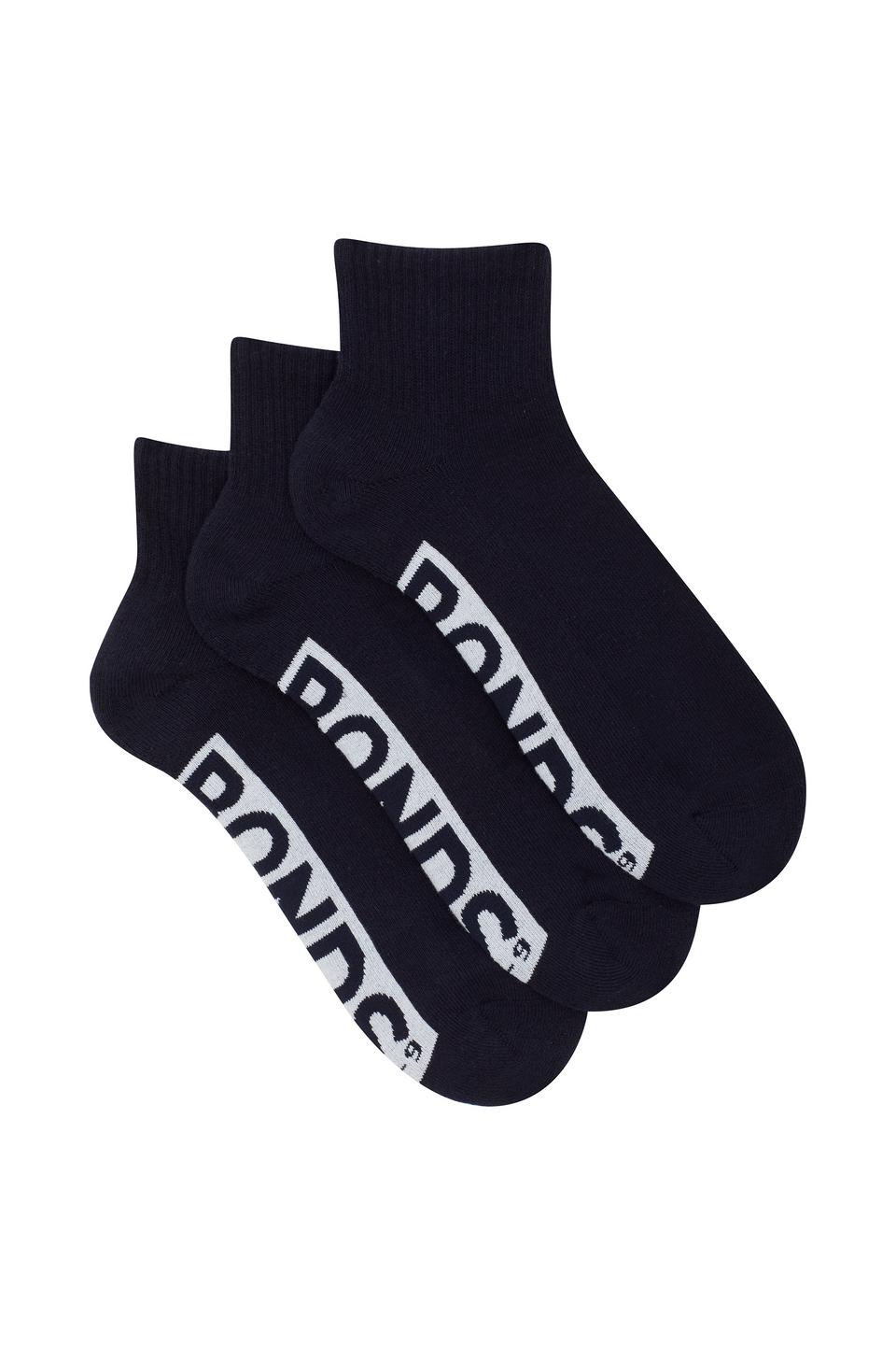 Mens Logo Cushioned Quarter Crew Socks 3 Pack