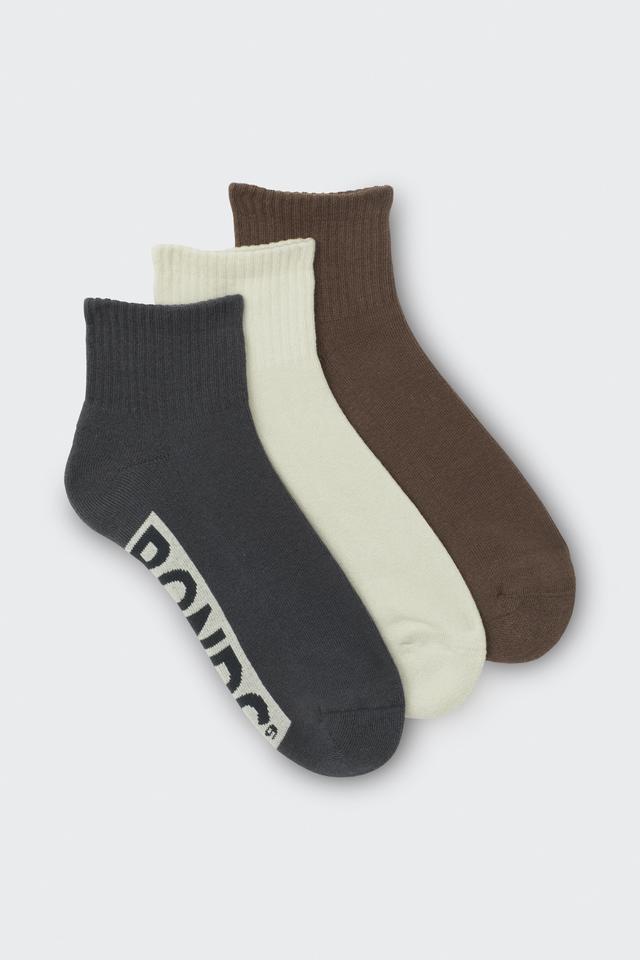 Mens Logo Cushioned Quarter Crew Socks 3 Pack