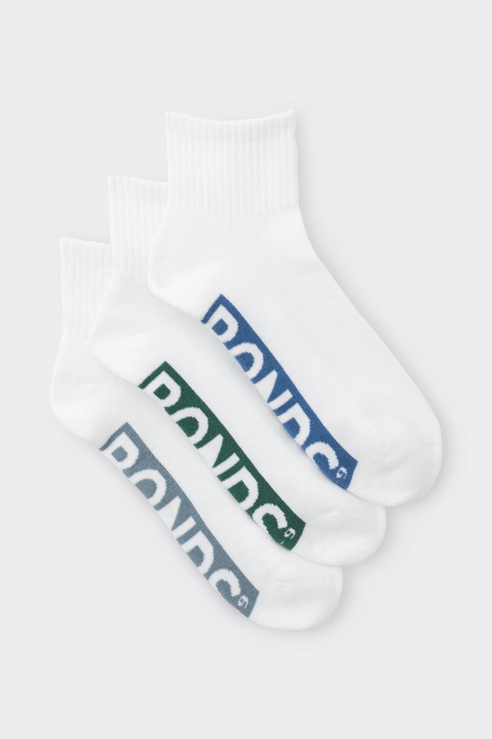 Mens Logo Cushioned Quarter Crew Socks 3 Pack