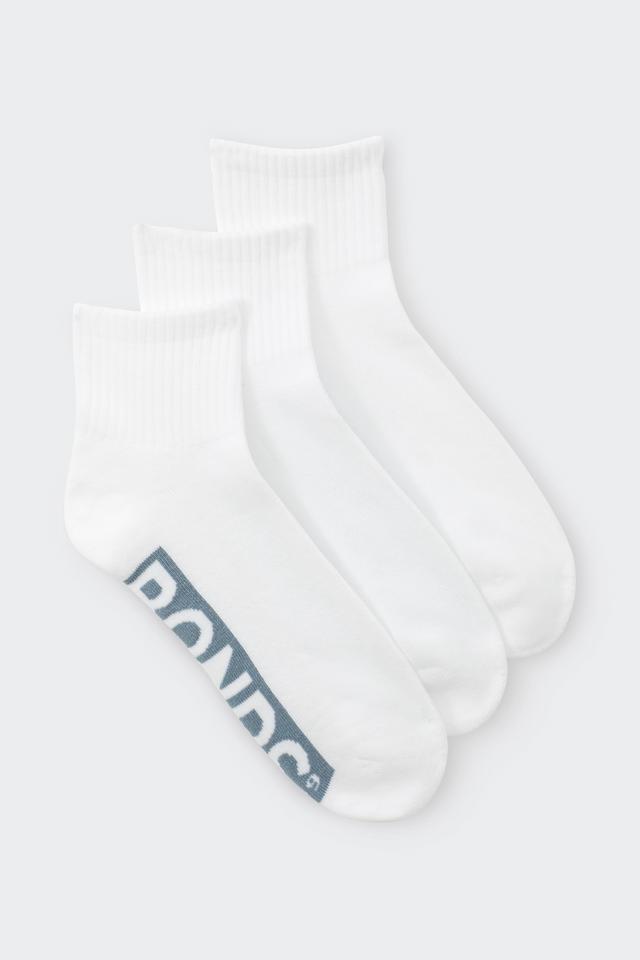 Mens Logo Cushioned Quarter Crew Socks 3 Pack