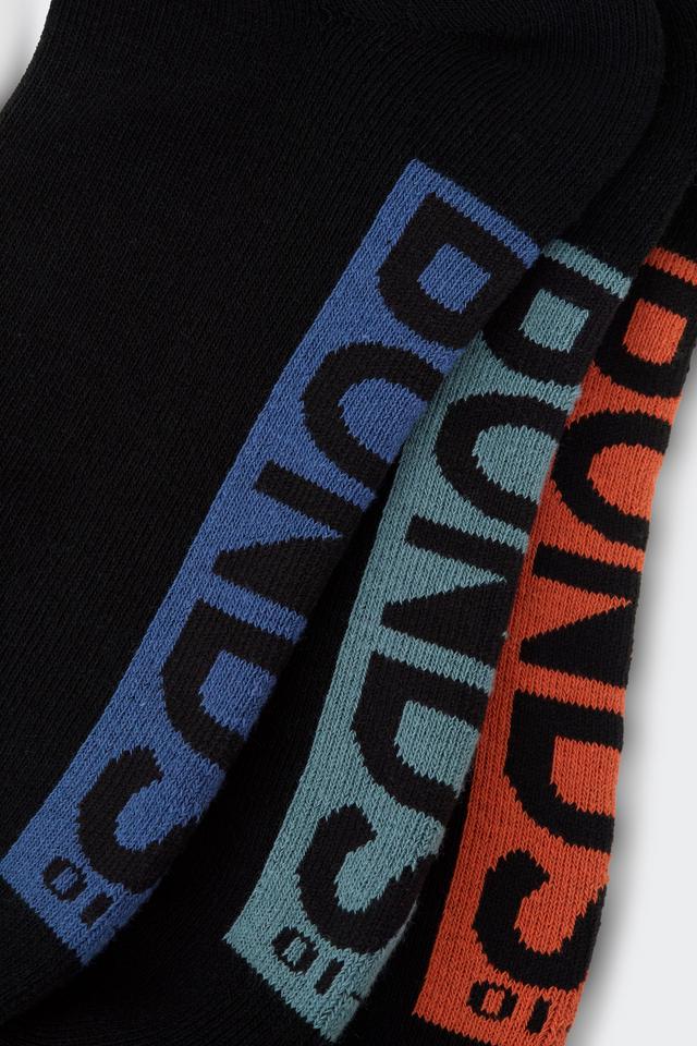 Mens Logo Cushioned Quarter Crew Socks 3 Pack