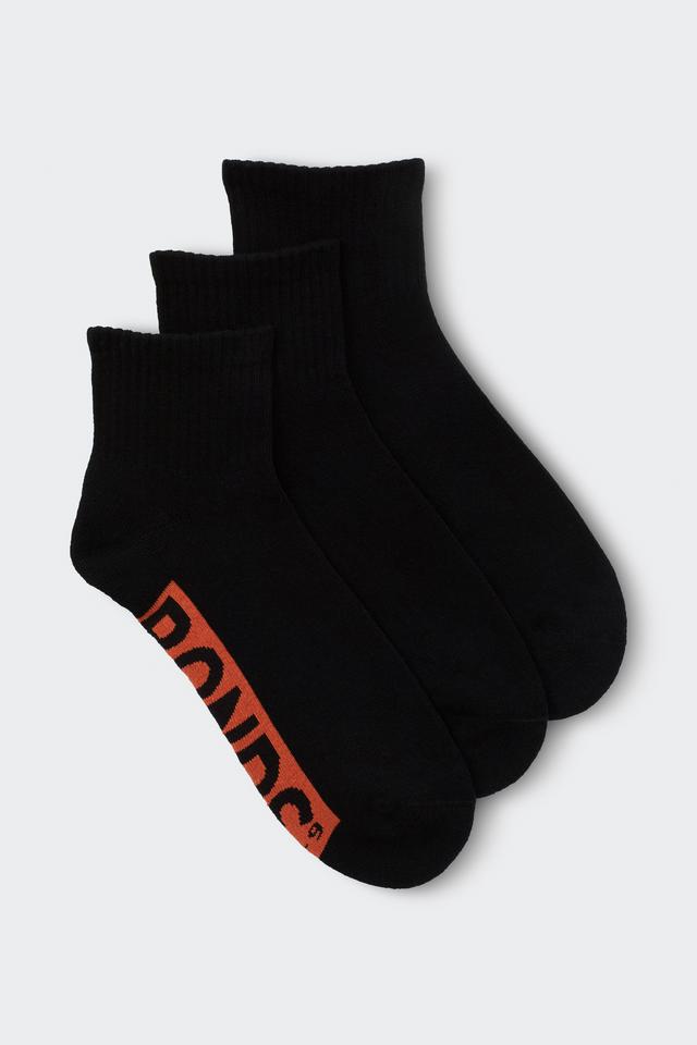 Mens Logo Cushioned Quarter Crew Socks 3 Pack