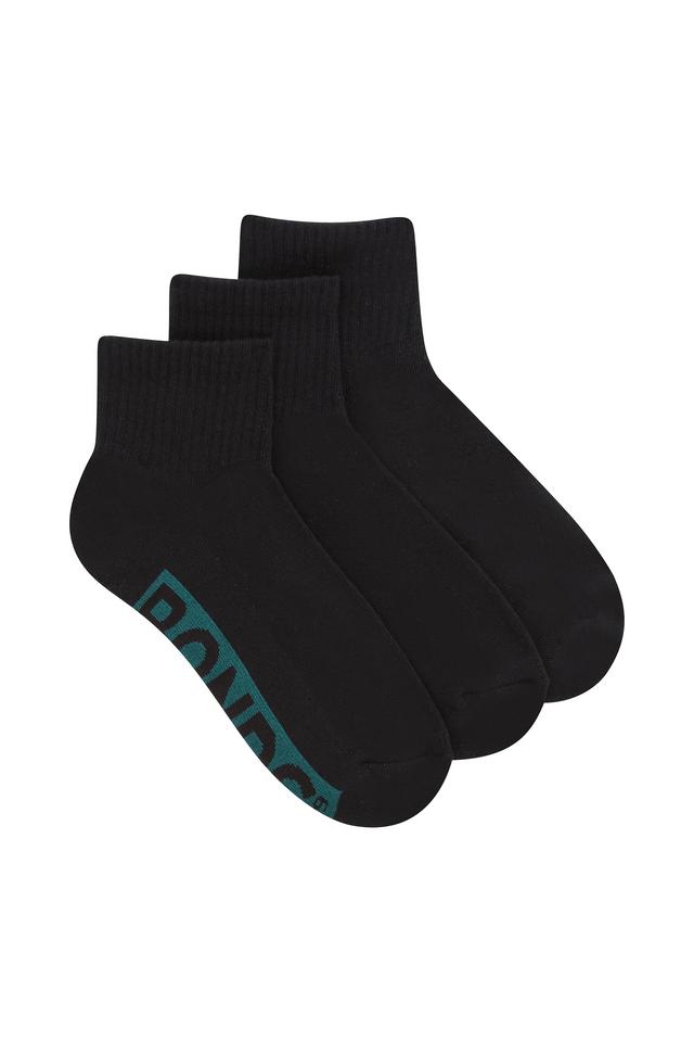Mens Logo Cushioned Quarter Crew Socks 3 Pack