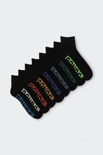 Mens Logo Cushioned Quarter Crew Socks 8 Pack (Pop Colours)