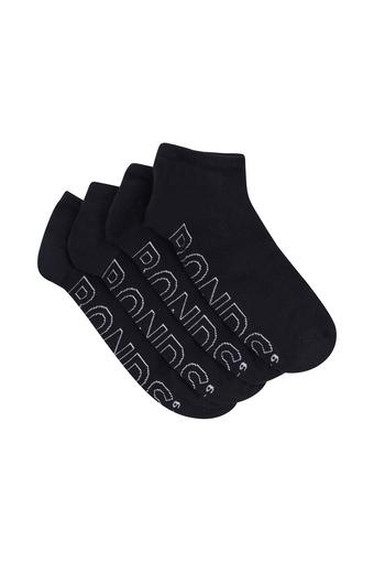 Mens Logo Lightweight Low Cut 4 Pack (Black)