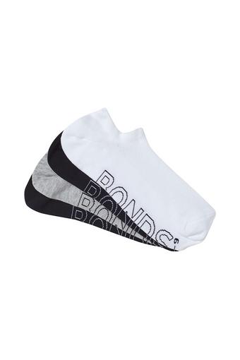 Mens Logo Lightweight No Show 4 Pack (White & Grey & Black)