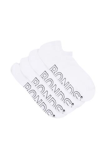 Mens Logo Lightweight No Show 4 Pack (White)