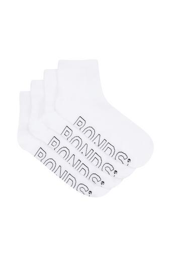 Mens Logo Lightweight Quarter Crew 4 Pack (White)