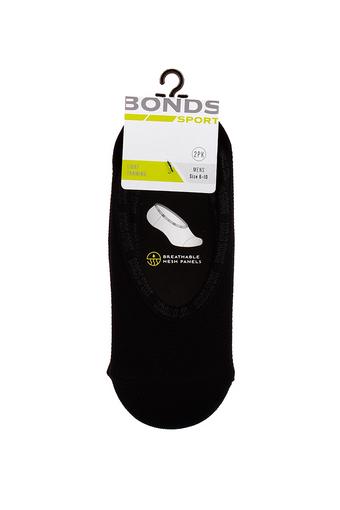 Mens Play It Cool Mesh Footlet 2 Pack (Black and White)