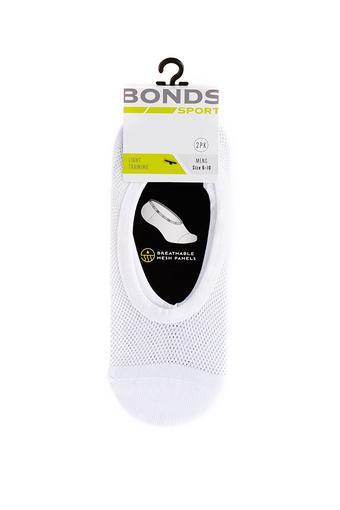 Mens Play It Cool Mesh Footlet 2 Pack (White & White)