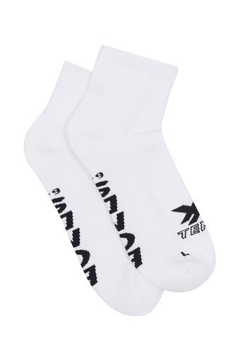 Mens X-Temp Quarter Crew Socks 2 Pack (White)