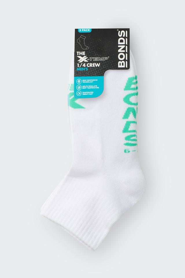 Mens X-Temp Quarter Crew Socks 3 Pack
