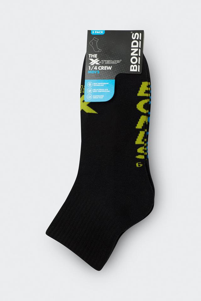 Mens X-Temp Quarter Crew Socks 3 Pack